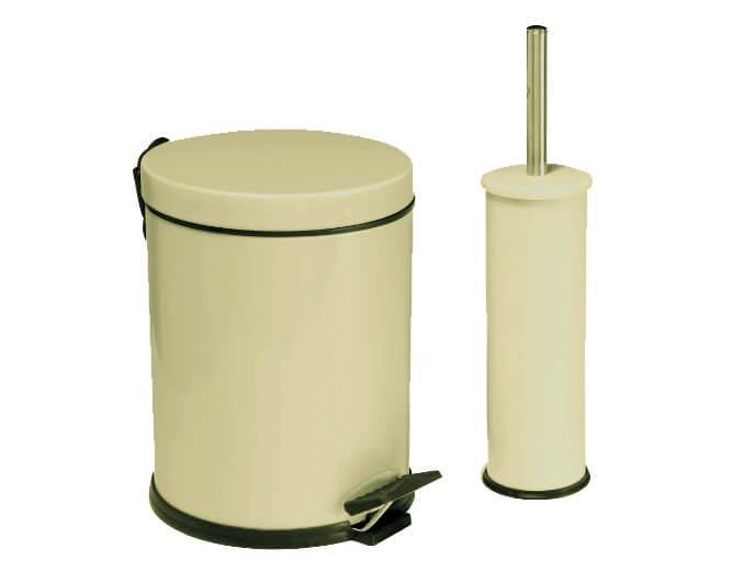 Kupatilski set kanta 5l + cetka 477KR - krem